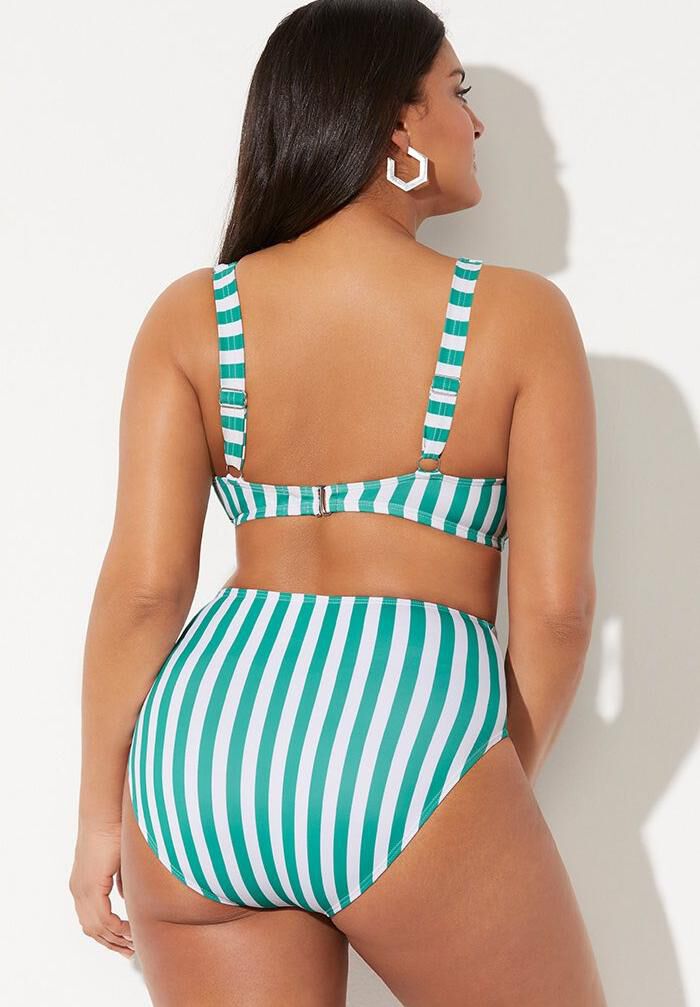 TU Striped Halter Swimwear Bra In XL - StyleOFF