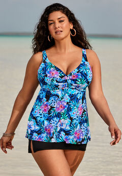 Bra Sized Sweetheart Underwire Tankini Set With Banded Short