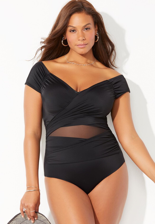 Secret Solutions Women's Plus Size Brief 2-Pack Power Mesh Tummy Control  Underwear - M, Black at  Women's Clothing store