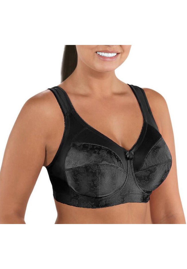 Floral Trim Wireless Cotton Bra with Lightly-Lined Cups