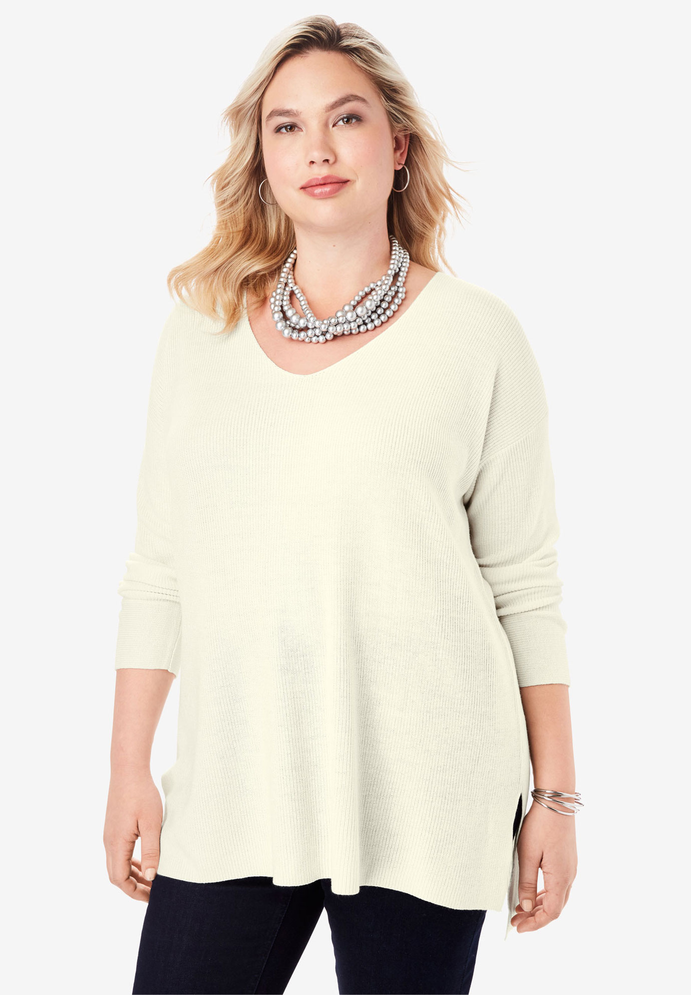 V-Neck Pullover Sweater | Swimsuits For All