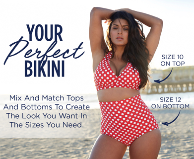  Swimsuits For All Conjunto de bikini deportivo Camille Kostek  de talla grande para mujer : Ropa, Zapatos y Joyería